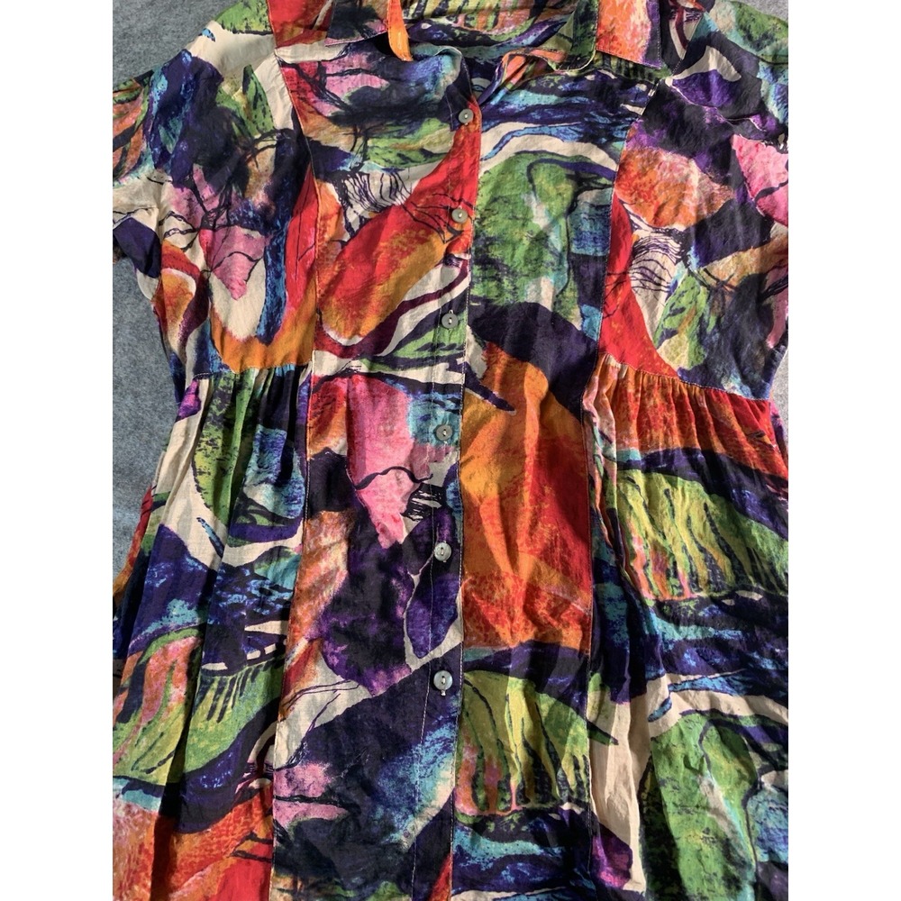 John Mark Mixed Pattern Multicolor Pockets Long S… - image 2